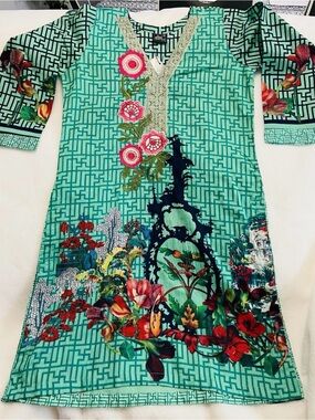 Pakistani tree pieces embroidered Summer dress.Size medium.